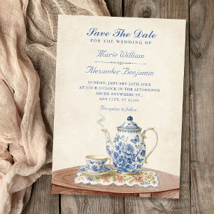 Reserve A Data Bule de chá vintage casamento