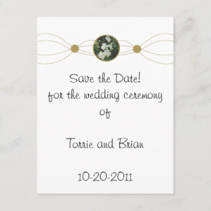Reserve A Data Buquê de flor branca centralizado Guardar a Data