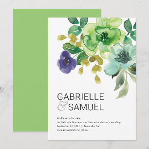 Reserve A Data Buquê Floral Colorido Moderno Para Aquarelas Salv