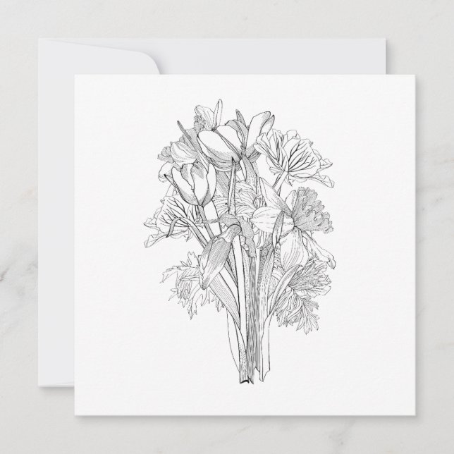 Reserve A Data Buquês com flores de linha. (Frente)