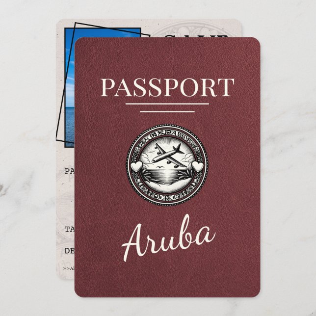 Reserve A Data Burgundy Aruba Passport Salvar Data (Frente/Verso)