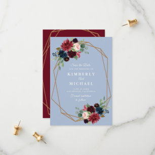 Reserve A Data burgundy, azul empoeirado, geométrico salvar o car