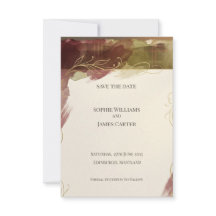 Burgundy Botanical Save the Date | Outono Aquarela