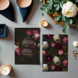 Reserve A Data Burgundy Escuro Floral Temperamental Preto Elegant
