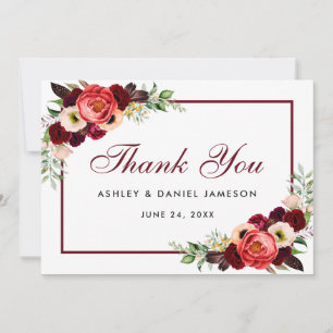 Reserve A Data Burgundy Floral Boho Casamento B