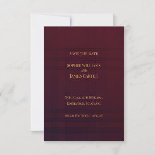 Reserve A Data Burgundy Gold Clássico Elegante Casamento Salve A