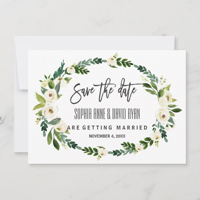 Reserve A Data Burgundy Marsala Floral Caligrafia Save The Date (Frente)