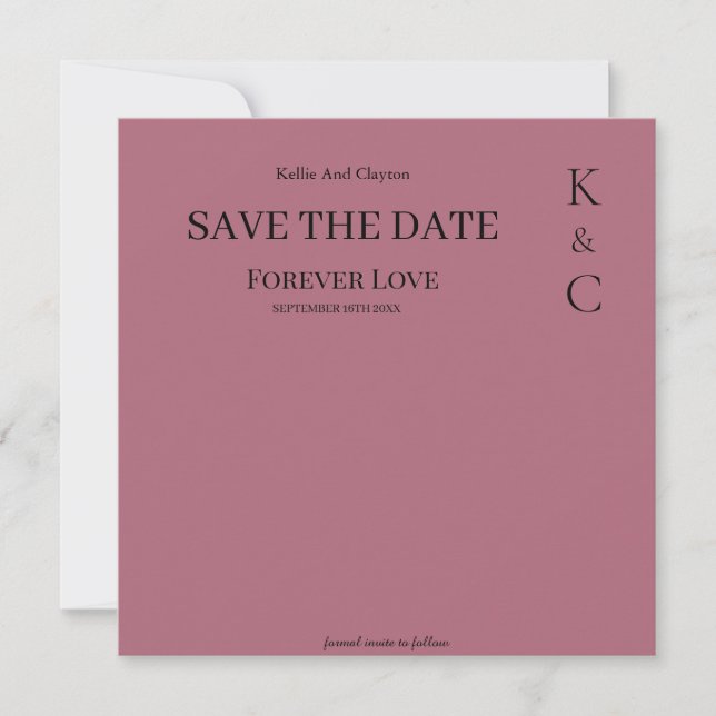 Reserve A Data Burgundy Para Sempre Amor Casamento Save The Date (Frente)