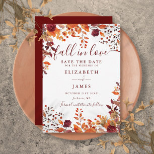 Reserve A Data Burgundy Rustic Fall Autumnal Deixa Casamento