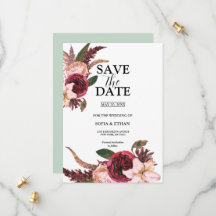 Burgundy Sangria Casamento Save the Dates