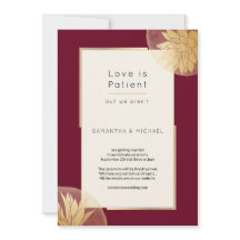 Burgundy Small Downsize Wedding Love é Paciente