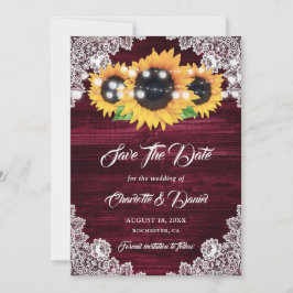 Reserve A Data Burgundy Sunflower String Lights Floral Lace Wood