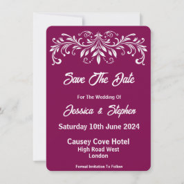 Reserve A Data Burgundy Wedding Save The Date Card