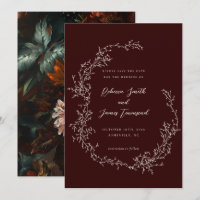 Burgundy Wreath Fine Art Painting