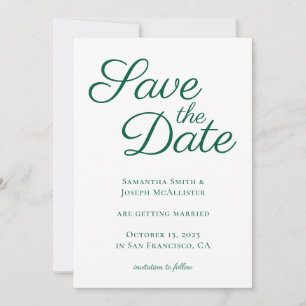 Reserve A Data Caça Verde Elegante Caligrafia Branca