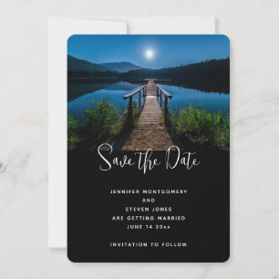 Reserve A Data Cais à Noite sob Casamento de Lua Cheia