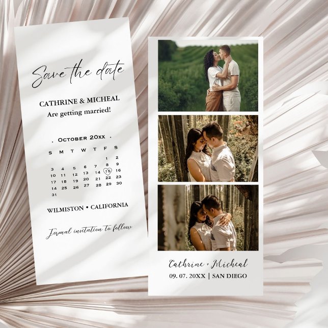 Reserve A Data Calendário Casamento Foto da faixa de fotos Salvar (Criador carregado)