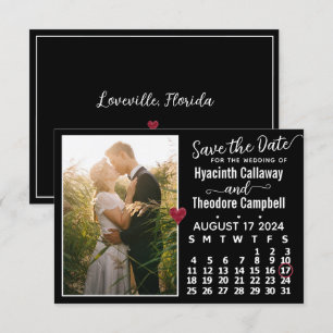Reserve A Data Calendário de Agosto 2024 para Casamento com Foto
