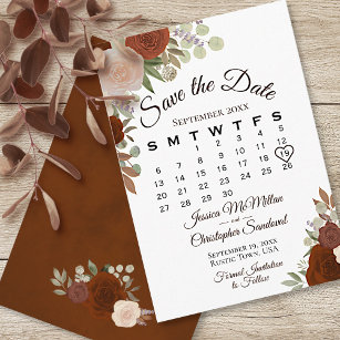 Reserve A Data Calendário de Casamento de Boho do Elegante Floral
