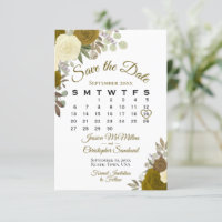 Calendário de Casamento de Boho Elegante Floral de