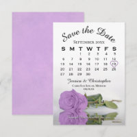 Calendário de Casamento de Rosa Roxo Lilac