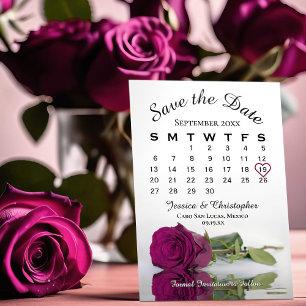 Reserve A Data Calendário de Casamento do Rosa Berry Purple Cass