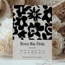 Calendário de Casamento Floral de Boho Moderno Sal