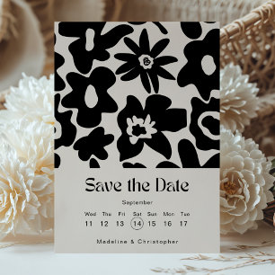 Reserve A Data Calendário de Casamento Floral de Boho Moderno Sal