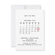 Calendário de Casamento Minimalista Branco Avant-G