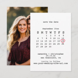 Reserve A Data Calendário de Casamento Minimalista Branco Avant-G