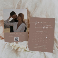 Calendário de Fotografia do Código QR do Taupe Neu
