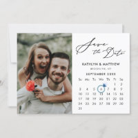 Calendário de Fotografias de Script Moderno Preto