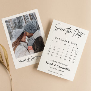 Reserve A Data Calendário de Fotos Moderno e Elegante Casamento B