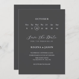 Reserve A Data Calendário de salva data minimalista cinza