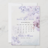 Calendário do mês das flores primavera roxas boho