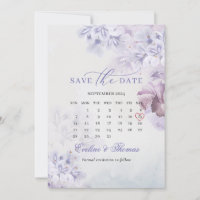 Calendário do mês das flores roxas boho primavera 