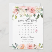 Calendário do mês floral cor-de-rosa-claro moderno
