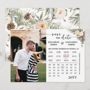 Reserve A Data Calendário Floral de Inverno com Foto