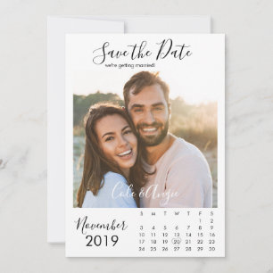 Reserve A Data Calendário minimalista Salvar a data com foto