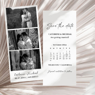 Reserve A Data Calendário Moldura de tira de foto de casamento Ec
