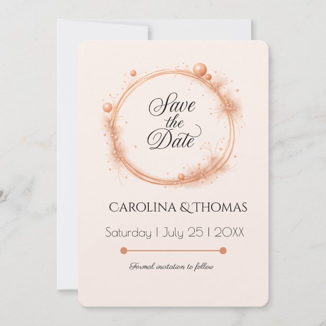 Reserve A Data Caligrafia de Casamento com Faíscas Elegante (Frente)