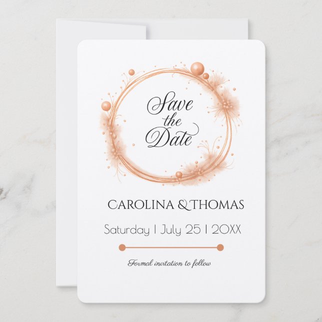 Reserve A Data Caligrafia de Casamento com Faíscas Elegante (Frente)
