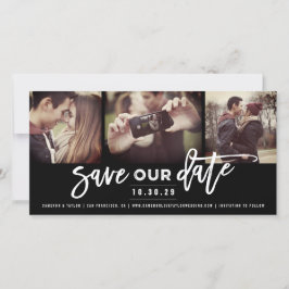 Reserve A Data Caligrafia de Script de Pincel Moderno 3 Multifoto