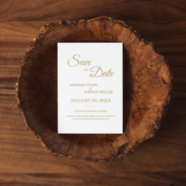 Reserve A Data Caligrafia Dourada Simples Salva A Data