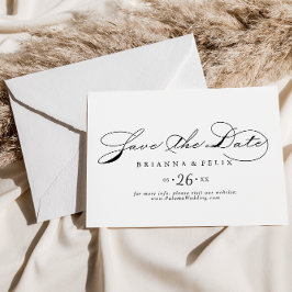 Reserve A Data Caligrafia Elegante Casamento Horizontal