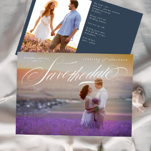 Reserve A Data Caligrafia Elegante Código QR Clássico Duas Fotos