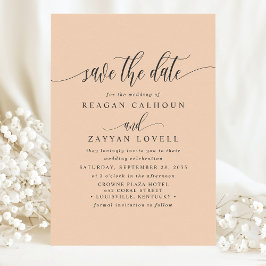 Reserve A Data Caligrafia Elegante De Pêssego Suave Salva A Data