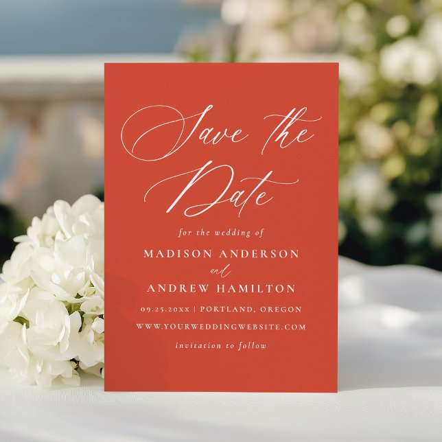 Reserve A Data Caligrafia Elegante Moderna Verona Sunset Wedding (Criador carregado)