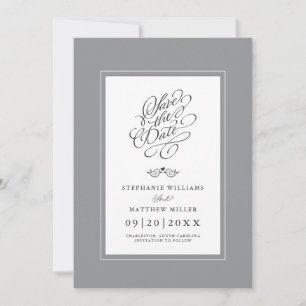 Reserve A Data Caligrafia Elegante para Cinzas de Casamento Digit