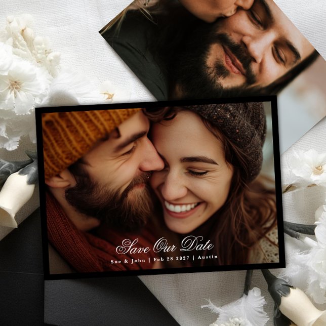 Reserve A Data Caligrafia Formal Duas Fotografias (Criador carregado)